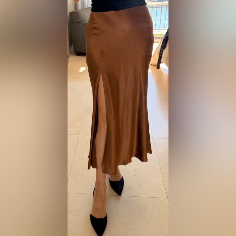 INTERMIX caramel Brown Maxi Skirt